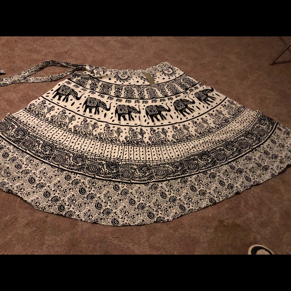 African print wrap skirt